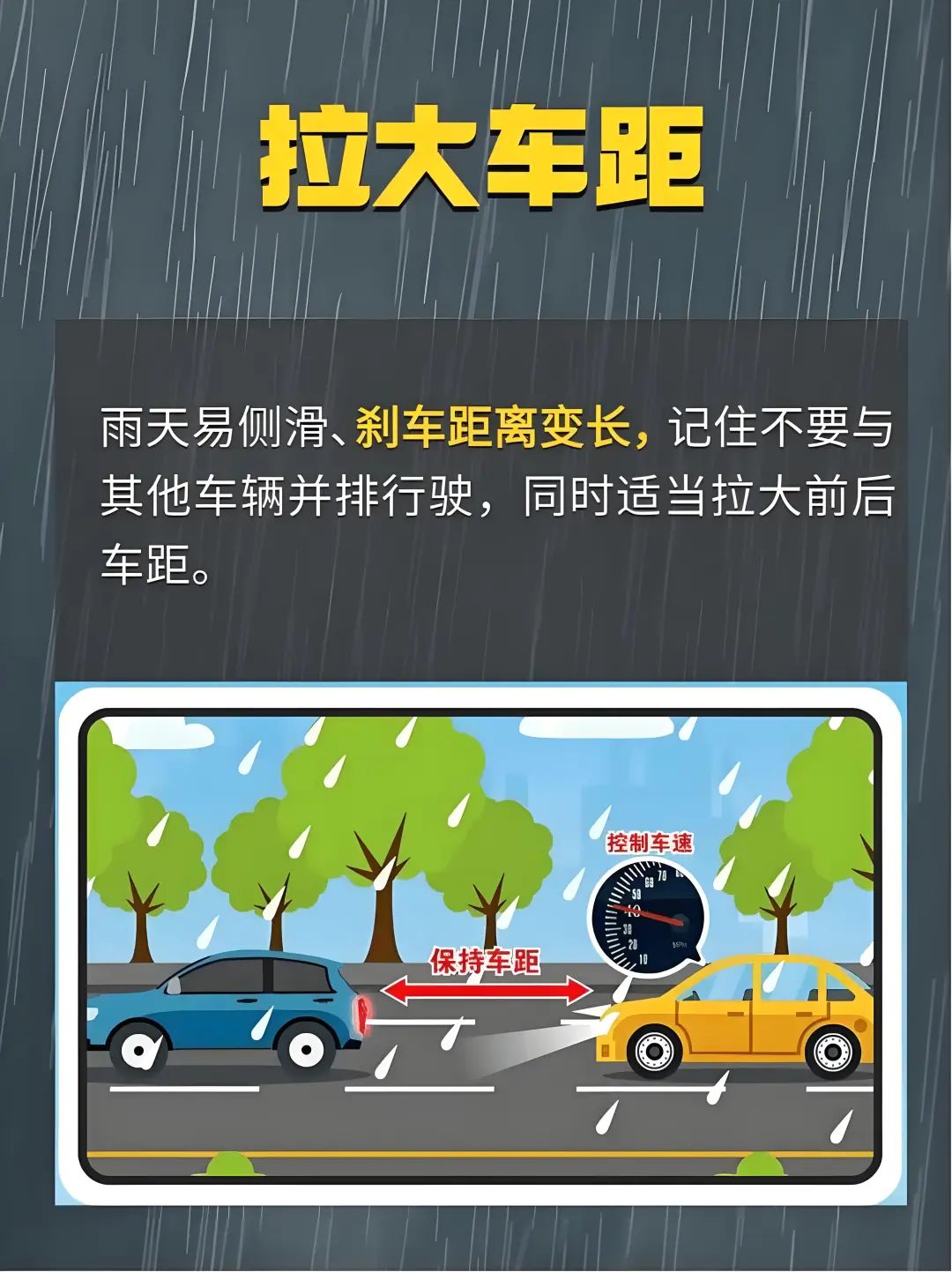 雨天行車安全提示_雨中開(kāi)車注意事項(xiàng)_出行提示